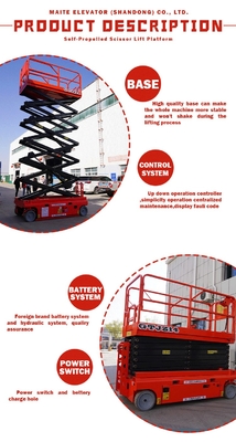 Electric Self-Propelled Mobile Aerial Platform 6-12m Scissor Lift Hydraulic Cargo Lift Scaffolding for Cargo Transportation