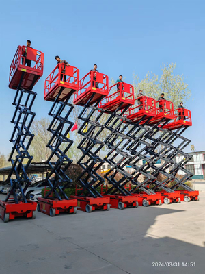 CE Certification Aerial Work Platform 350kg Self Propelled Hydraulic Scissor Lift Platform 8-10m Electric Scissor Lift Truck