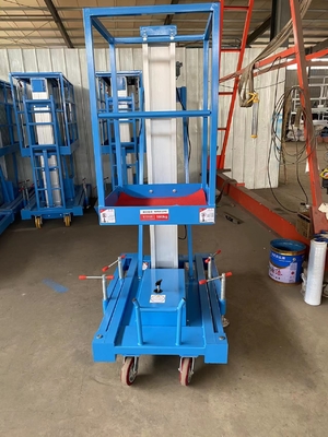 Mobile Push Around Personal Lift Vertical Mast Lift Manual Electric 4m 150kgs  Portable One Man Lift for Sale