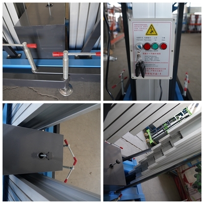 10m Battery or Manual Double Mast Vertical Lift Aluminum Lift Single Person Elevator Electric Lift Ladder