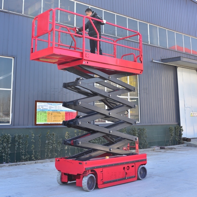 CE Certification Aerial Work Platform 350kg Self Propelled Hydraulic Scissor Lift Platform 8-10m Electric Scissor Lift Truck