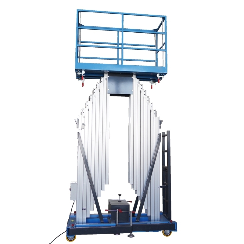 10m Battery or Manual Double Mast Vertical Lift Aluminum Lift Single Person Elevator Electric Lift Ladder